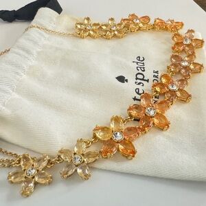 Kate Spade New York Gold-Plated Peachy Floral Crystal Necklace (15-18”)